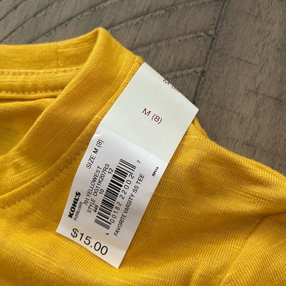 Bundle of Kids Favorite Varsity Tee Shirts size 8- Yellow Pink Blue Turquoise - Picture 3 of 9